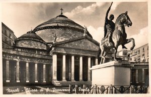 Vintage Postcard 1920's Napoli Chiesa Di S. Francesco Di Paola Italy