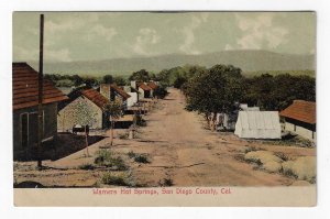 Warners Hot Springs San Diego California Street Early Hand Colored Postcard