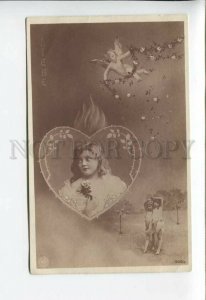 3176532 Girls ANGEL Liebe AMOUR Heart Vintage PHOTO NPG 1906 PC