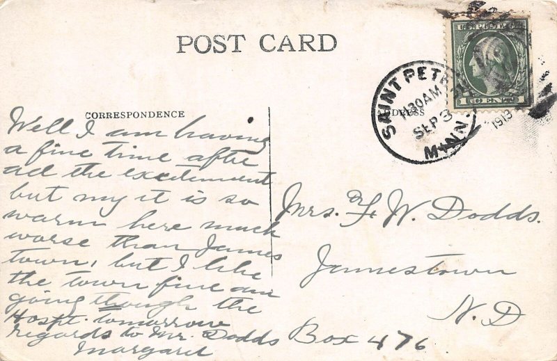 St. Peter Minnesota The Home Sanitarium, Tinted Lithograph, Vintage PC U20899