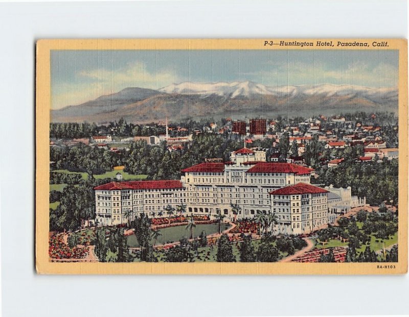 Postcard Huntington Hotel, Pasadena, California