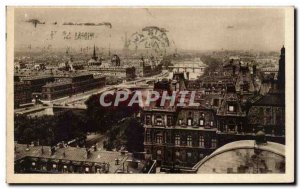 Paris - 1 Overview of Eight Bridges - Old Postcard