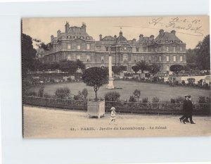 Postcard Le Sénat Jardin du Luxembourg Paris France
