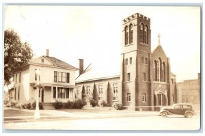 c1940's St. Mary's Catholic Church Shenandoah Iowa IA RPPC Photo Posted Postcard