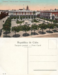 HABANA CUBA PRESIDENT'S HOUSE ANTIQUE POSTCARD