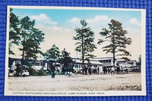 Vintage c1920 Central Restaurant & Field Office Camp Devens Ayer MA Postcard