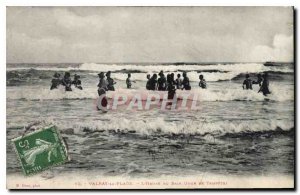 Old Postcard Valras Beach The Reune Bath Day Storm