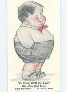 1950 postcard BUN'S RESTAURANT Delaware Ohio OH HM4604