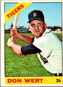 1966 Topps Baseball Card Don Wert Detroit Tigers sk1960