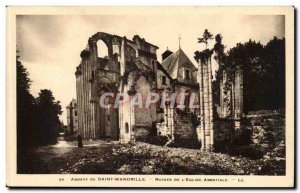 Abbey of Saint Wandrille Old Postcard Ruins of the abbey & # 39eglise