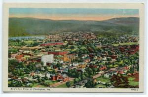 Panorama Covington Virginia linen postcard