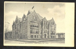 SEDALIA MISSOURI OLD HIGH SCHOOL BUILDING DUNLAP'S VINTAGE POSTCARD MO.