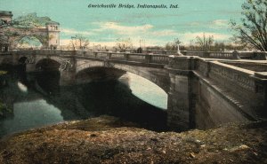 Vintage Postcard 1910 Emrichsville Bridge Indianapolis Indiana Pub by SH Knox