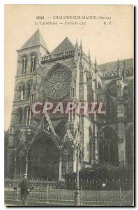 Old Postcard Chalons sur Marne Marne La Cathedrale Door rating