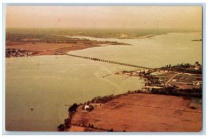 1960 Aerial View Patuxent River Bridge Calvert Charles St Mary Maryland Postcard