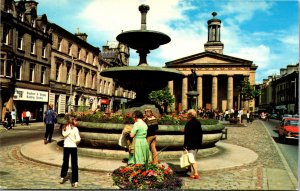Postcard Scotland Elgin High Street and Fountain View