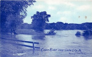 J22/ Lake City Iowa Postcard c1910 Coon River Scene 156