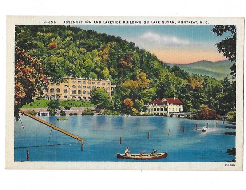 Assembly Inn and Lakeside Building Canoe on Lake Susan  Montreat North Carolina