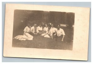 Vintage 1910's RPPC Postcard - Group Photo of Teenagers Distant Country Home