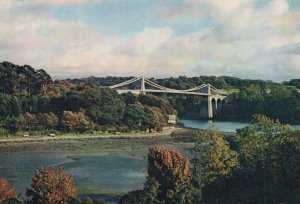 Wales Postcard - The Menai Straits Suspension Bridge, North Wales   RR8336