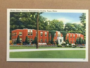 VINT UNUSED LINEN POSTCARD - NURSES HOME, VETERANS ADMINSTRATION, TOGUS, MAINE