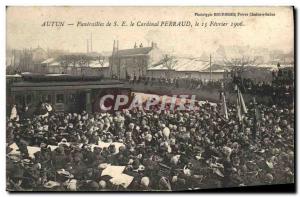 Postcard Old Death Funerals SE of Cardinal Perraud Autun