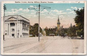 Spadina Ave Military Hosp Toronto 1922 Intola ONT Postmark Postcard H65 *as is