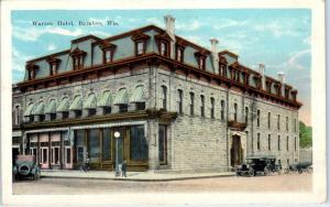 BARABOO, WI Wisconsin  WARREN HOTEL  Street Scene   c1910s     Postcard