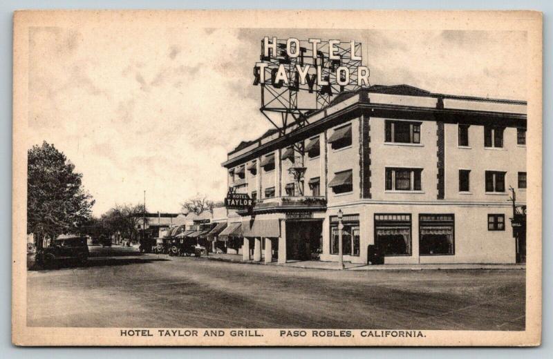 Paso Robles California~Hotel Taylor & Grill~El Camino Real~US 101~1925 Albertype 