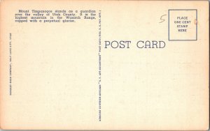 Postcard Mount TIMPANOGOS FROM MEMORIAL PARK, PROVO, UTAH Ki3