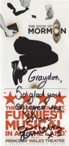 Steven Webb of Bad Girls The Book Of Mormon Hand Signed Flyer