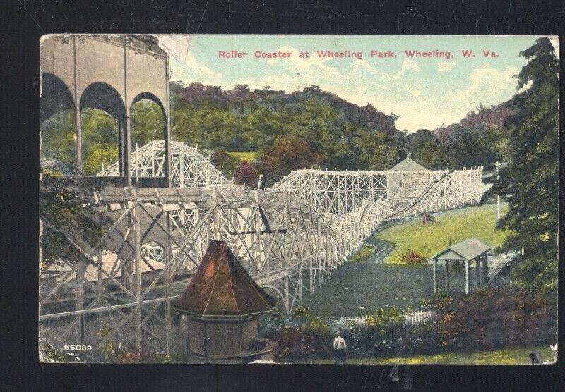 WHEELING WEST VIRGINIA WHEELING AMUSEMENT PARK ROLLER COASTER POSTCARD