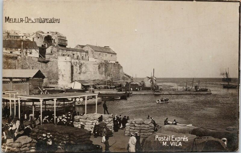 Melilla Desembarcadero Postal Expres M. Vila Unused Real Photo Postcard E61