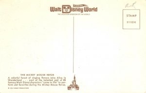 Alice in Wonderland WALT DISNEY WORLD Mickey Mouse Revue c1970s Vintage Postcard