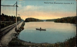 Woonsocket Junction RI Harris Pond c1910 Postcard