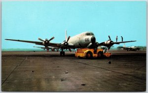 Airplane Line Crew Naval Air Station Glenview Illinois Douglas C-118 Postcard