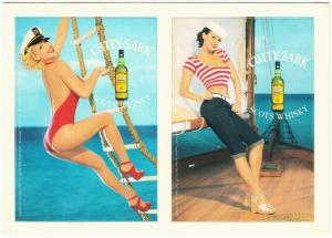 Advertising Postcard for Cutty Sark Whiskey with Pinup Decals 1999 #1