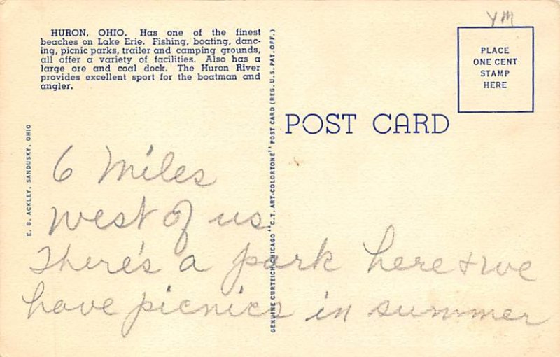 Bathing Beach, Pier, Roadride Park Huron, Ohio OH