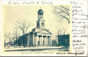 Massachusetts Quincy The First Unitarian Church 1906