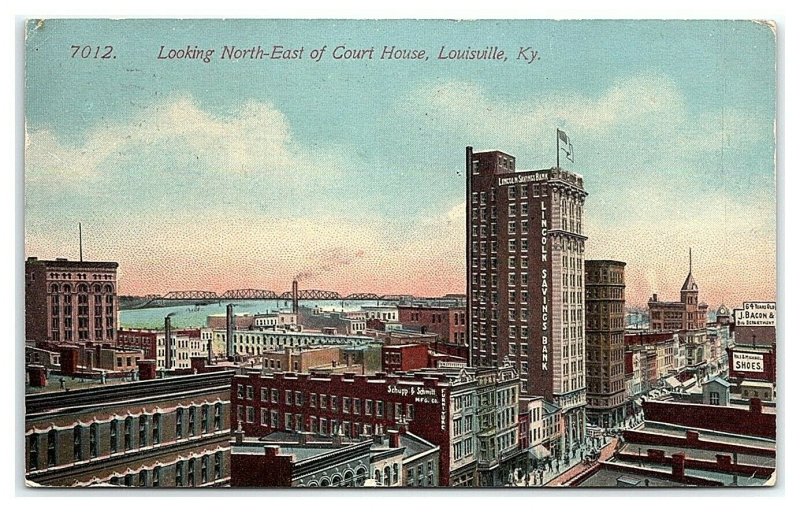 Looking Northeast of Courthouse, Louisville, KY Postcard *7C2