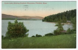 Pittsfield, Mass, Onota Lake, showing Greylock Mountains