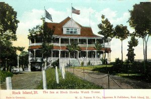 Vintage Postcard; Rock Island IL Inn at Black Hawks Watch Tower, Wheelock