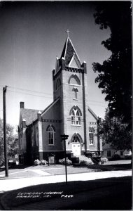 Real Photo Postcard Lutheran Church in Hampton, Iowa