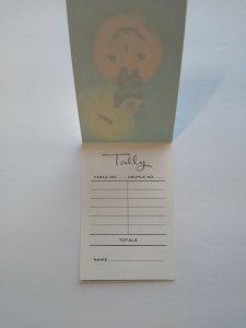 Halloween Tally Game Card Black Cat Wears Witch Hat Original NOS Vintage Foldout