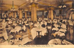 Long Beach California Hotel Virginia Dining Room Antique Postcard K38406