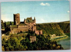 Postcard Germany St. Koarshausen Burg Katz castle and Loreley