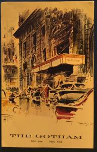 Postcard Used Gotham Hotel NYC NY LB