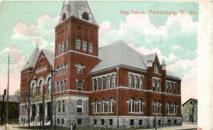 Vintage Postcard High School Parkersburg WV Wood County