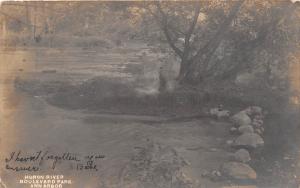 E27/ Ann Arbor Michigan Mi Photo RPPC Postcard 1916 Boulevard Park Huron River