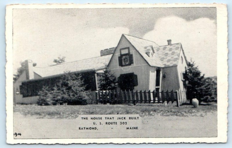 RAYMOND, Maine ME ~ Roadside THE HOUSE THAT JACK BUILT Restaurant  Postcard 